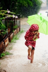 playing in rain